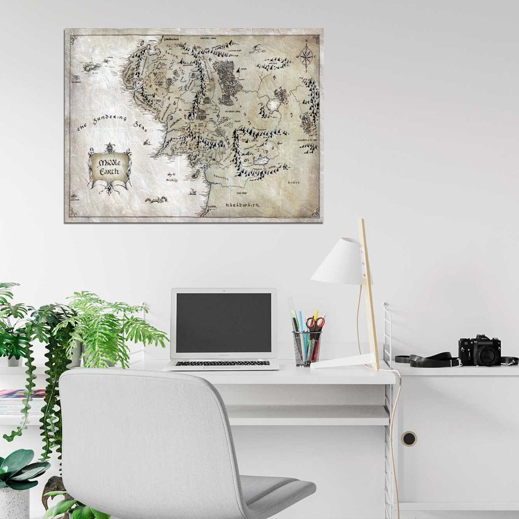 The Lord of the Rings Middle-Earth Map Art Wall Art Print Poster