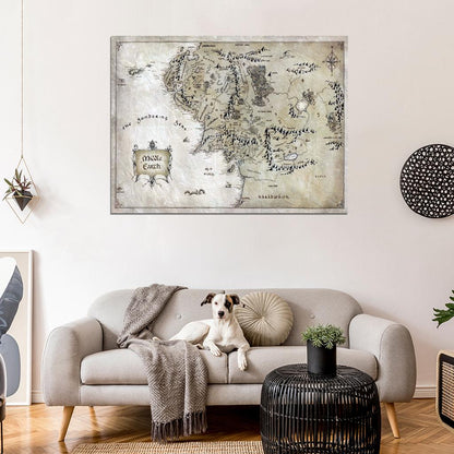 The Lord of the Rings Middle-Earth Map Art Wall Art Print Poster