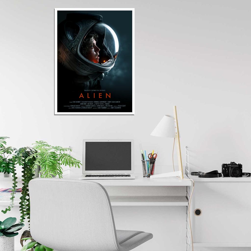 Alien 1979 Movie Art Ellen Ripley Spacesuit Sigourney Weaver Sci-Fi Wall Art Print Poster
