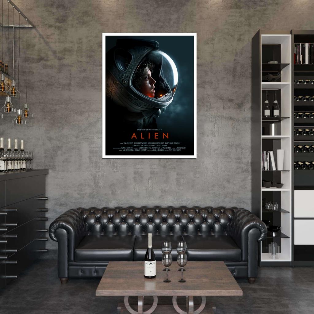 Alien 1979 Movie Art Ellen Ripley Spacesuit Sigourney Weaver Sci-Fi Wall Art Print Poster