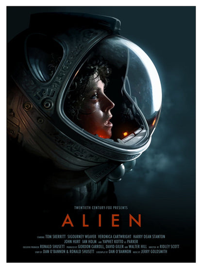 Alien 1979 Movie Art Ellen Ripley Spacesuit Sigourney Weaver Sci-Fi Wall Art Print Poster