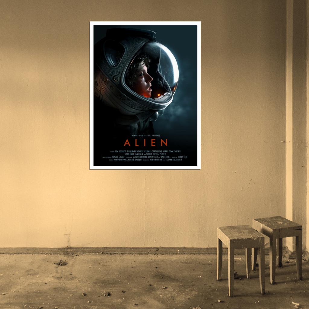 Alien 1979 Movie Art Ellen Ripley Spacesuit Sigourney Weaver Sci-Fi Wall Art Print Poster
