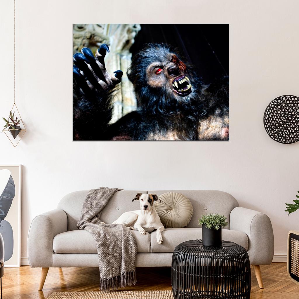 Creepy Werewolf Scary Blood Monster Halloween Wall Art Print Poster