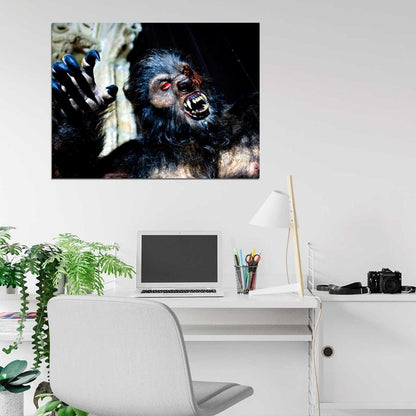 Creepy Werewolf Scary Blood Monster Halloween Wall Art Print Poster