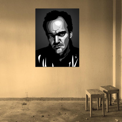 Quentin Tarantino Movie Director Amazing BW Portrait Art Wall Art Print Poster