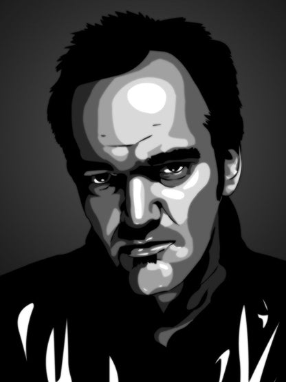 Quentin Tarantino Movie Director Amazing BW Portrait Art Wall Art Print Poster