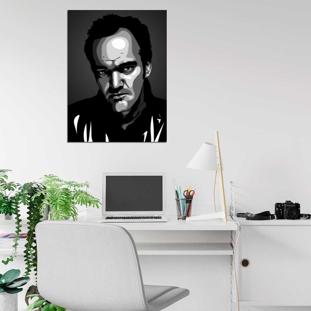 Quentin Tarantino Movie Director Amazing BW Portrait Art Wall Art Print Poster