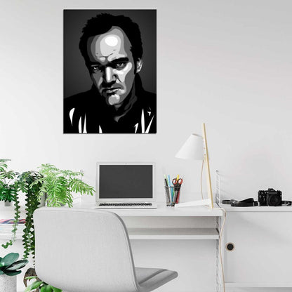 Quentin Tarantino Movie Director Amazing BW Portrait Art Wall Art Print Poster