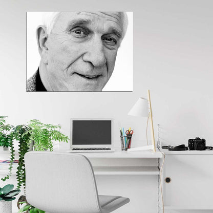 Leslie Nielsen Actor Comedian BW Portrait Wall Art Print Poster
