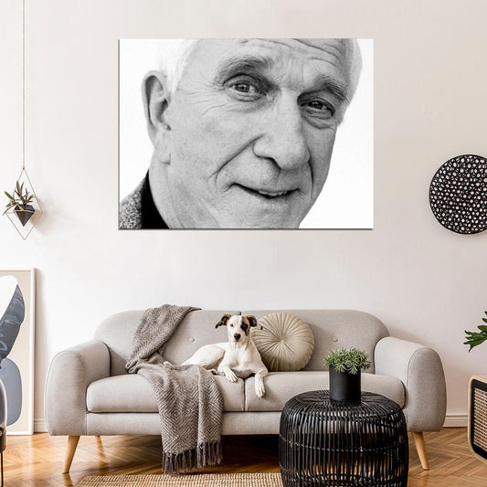 Leslie Nielsen Actor Comedian BW Portrait Wall Art Print Poster