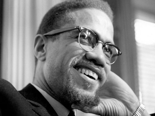 Malcolm X Human Rights Activist BW Portrait Wall Art Print Poster