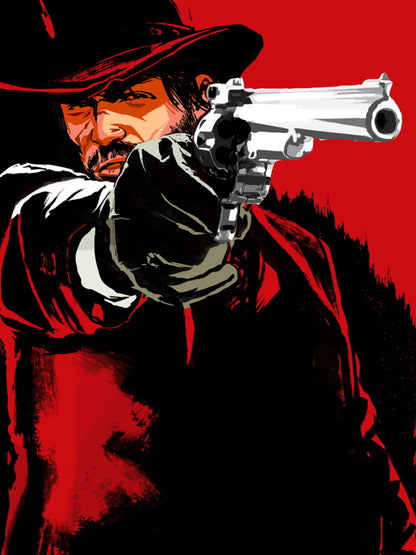 John Marston Red Dead Redemption Revolver Awesome Video Game Art Wall Art Print Poster