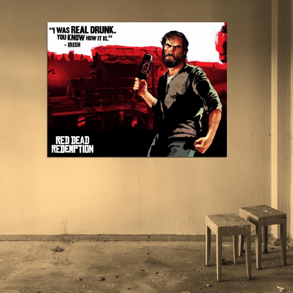 Red Dead Redemption Irish Video Game Art Wall Art Print Poster