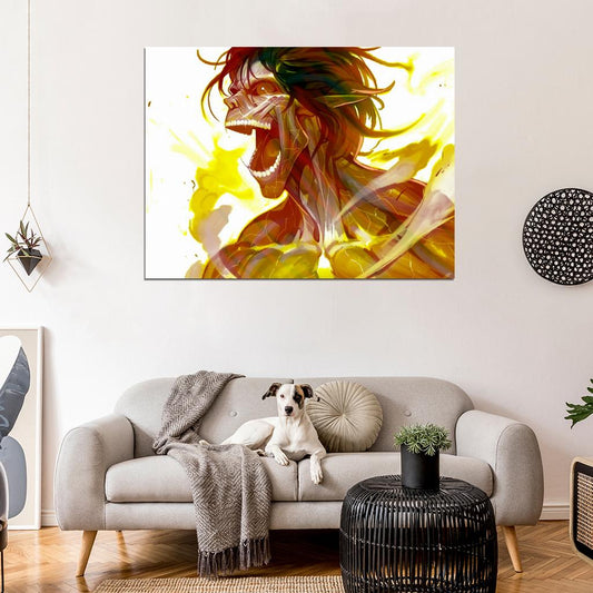 Rogue Titan Shingeki no Kyojin Eren Jaeger Anime Manga Art Wall Art Print Poster
