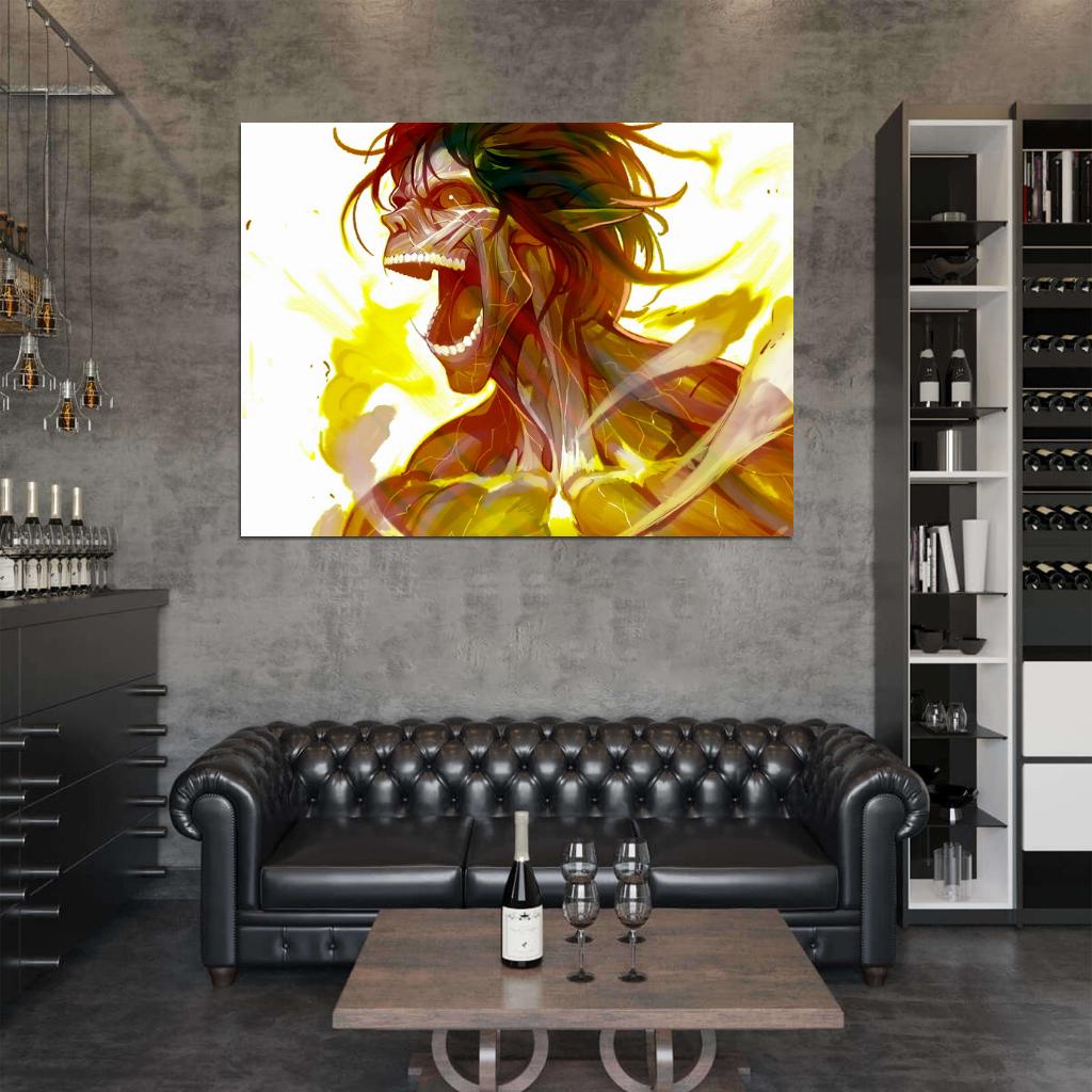 Rogue Titan Shingeki no Kyojin Eren Jaeger Anime Manga Art Wall Art Print Poster