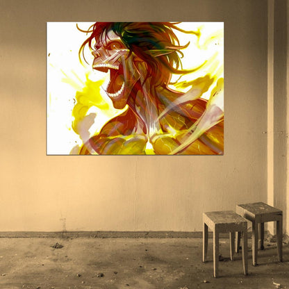 Rogue Titan Shingeki no Kyojin Eren Jaeger Anime Manga Art Wall Art Print Poster