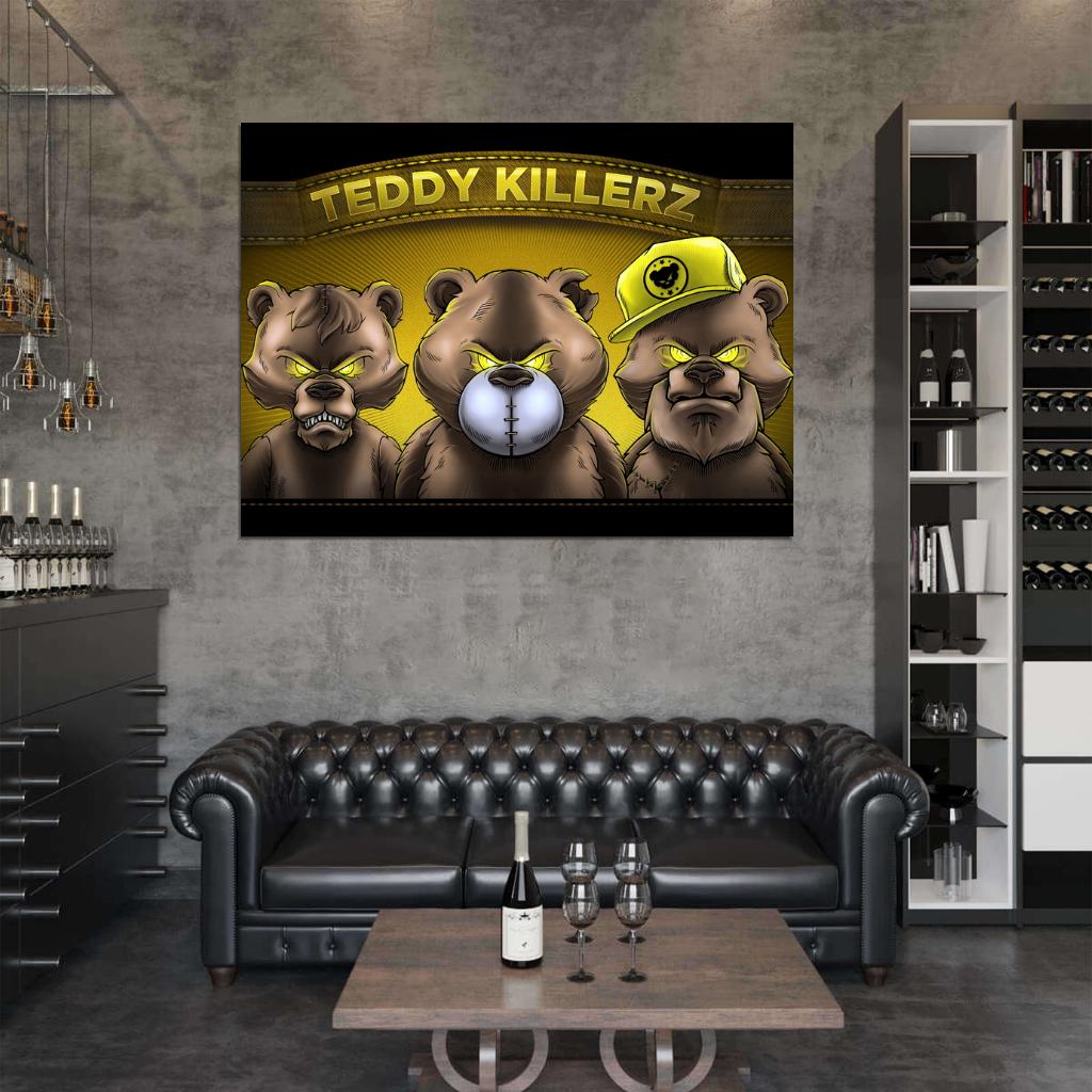 Teddy Killerz Drum and Bass Dubstep Music Art Wall Art Print Poster