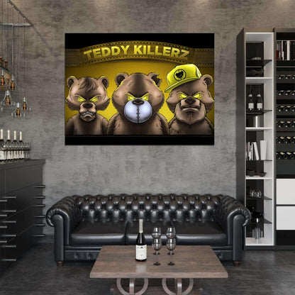 Teddy Killerz Drum and Bass Dubstep Music Art Wall Art Print Poster
