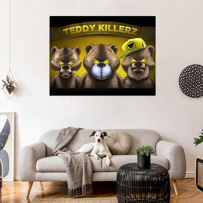 Teddy Killerz Drum and Bass Dubstep Music Art Wall Art Print Poster
