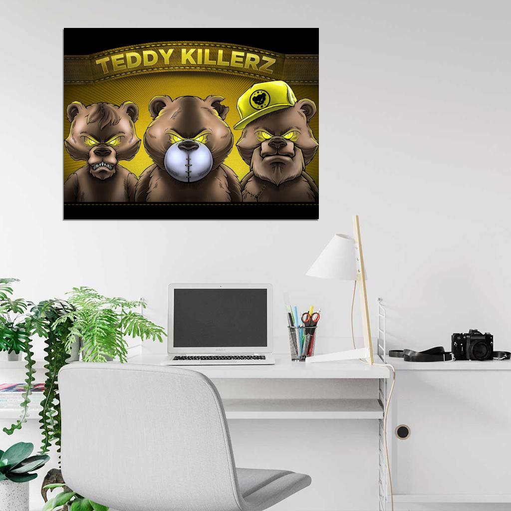 Teddy Killerz Drum and Bass Dubstep Music Art Wall Art Print Poster