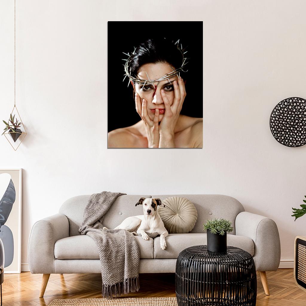Asia Argento Crown of Thorns Blood Hot Actress Model Portrait Wall Art Print Poster
