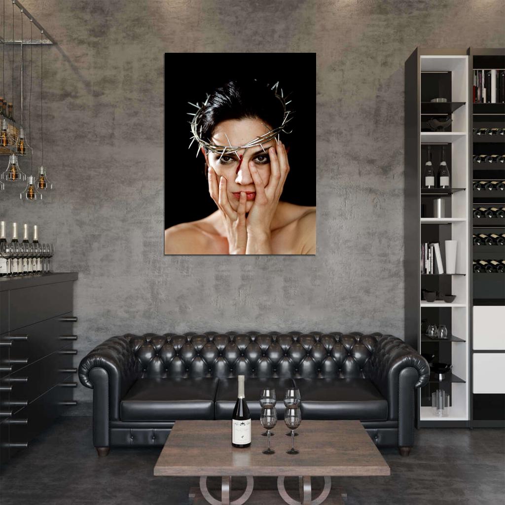 Asia Argento Crown of Thorns Blood Hot Actress Model Portrait Wall Art Print Poster