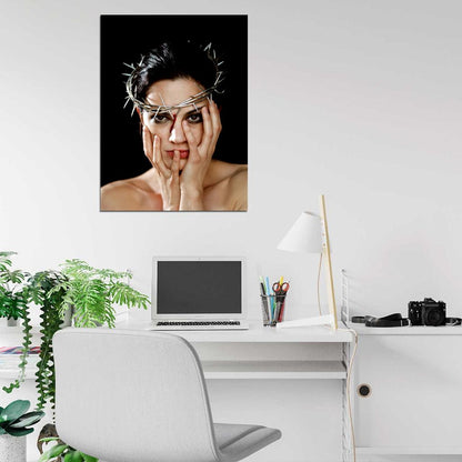 Asia Argento Crown of Thorns Blood Hot Actress Model Portrait Wall Art Print Poster