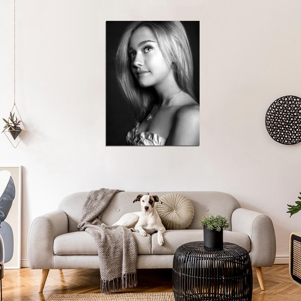 Dakota Fanning Beautiful Actress BW Hot Portrait Wall Art Print Poster