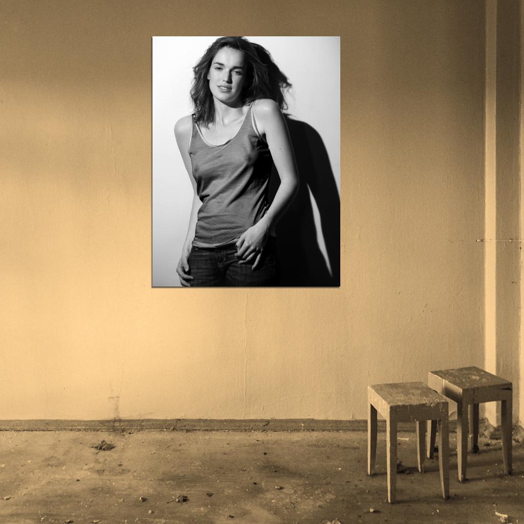 Elizabeth Henstridge Hot Actress BW Sexy Woman Wall Art Print Poster