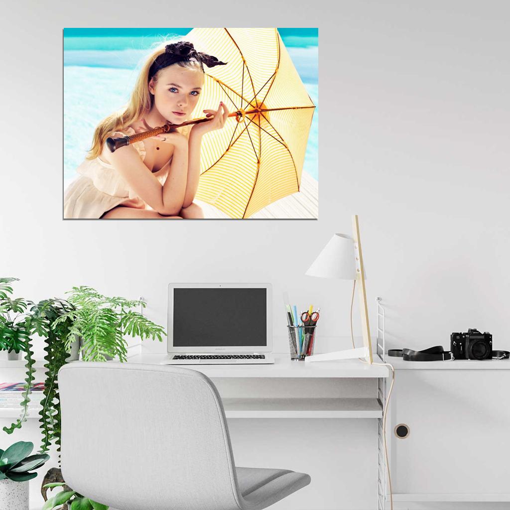 Elle Fanning Hot Beautiful Cute Actress Wall Art Print Poster
