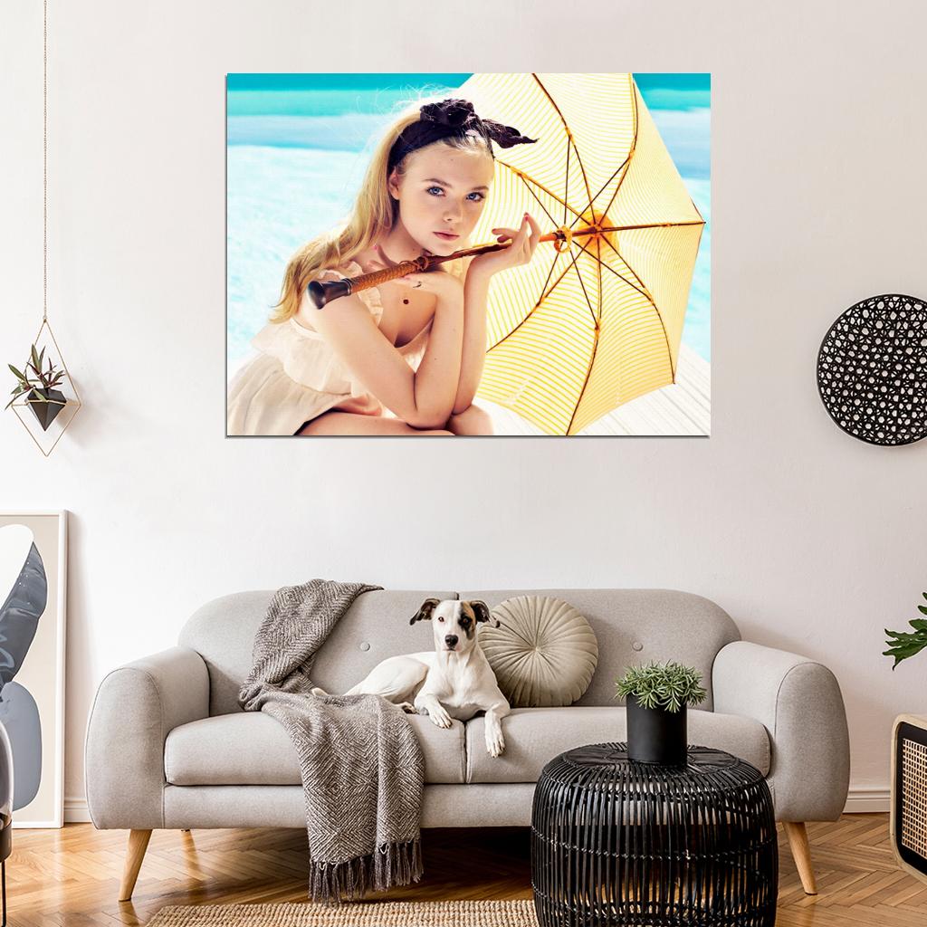 Elle Fanning Hot Beautiful Cute Actress Wall Art Print Poster