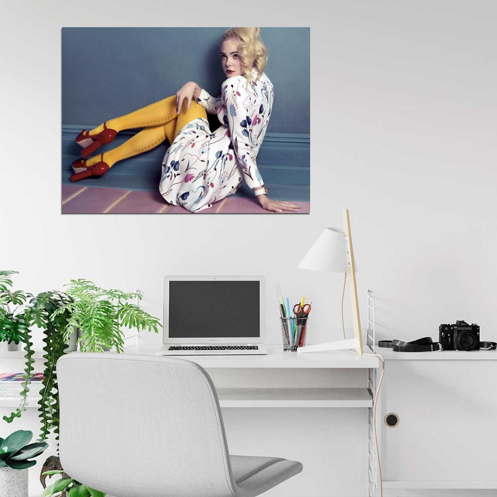 Elle Fanning Hot Beautiful Cute Actress Wall Art Print Poster