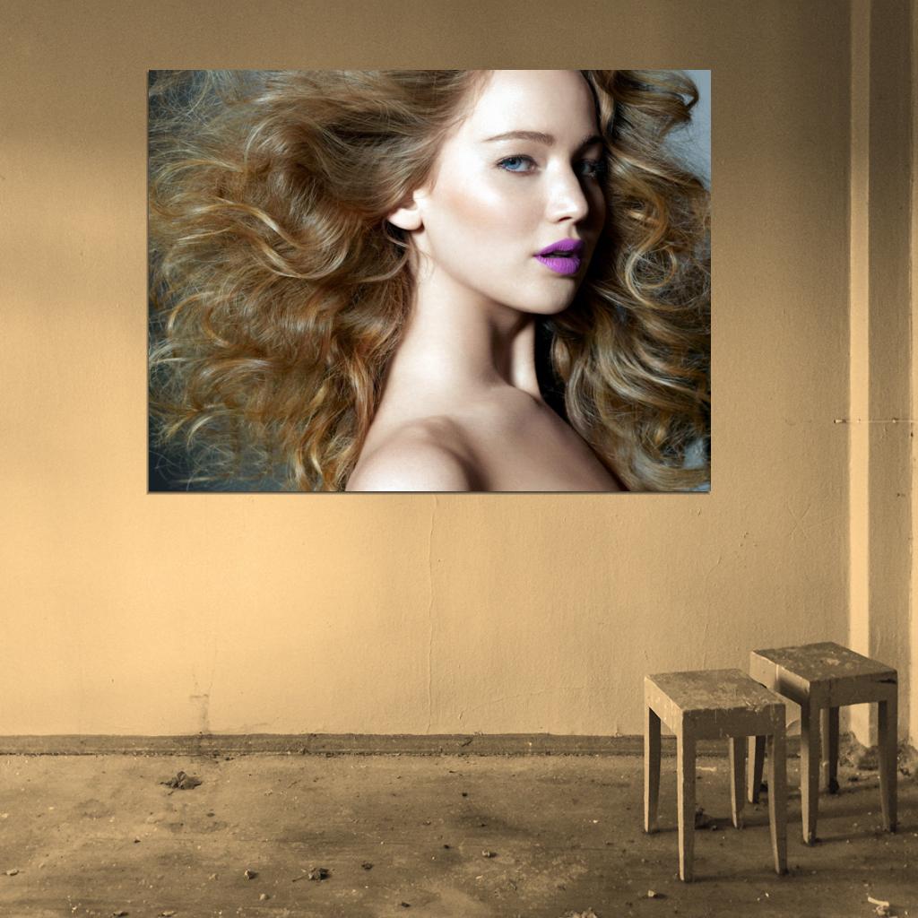 Jennifer Lawrence Beautiful Hot Actress Portrait Wall Art Print Poster