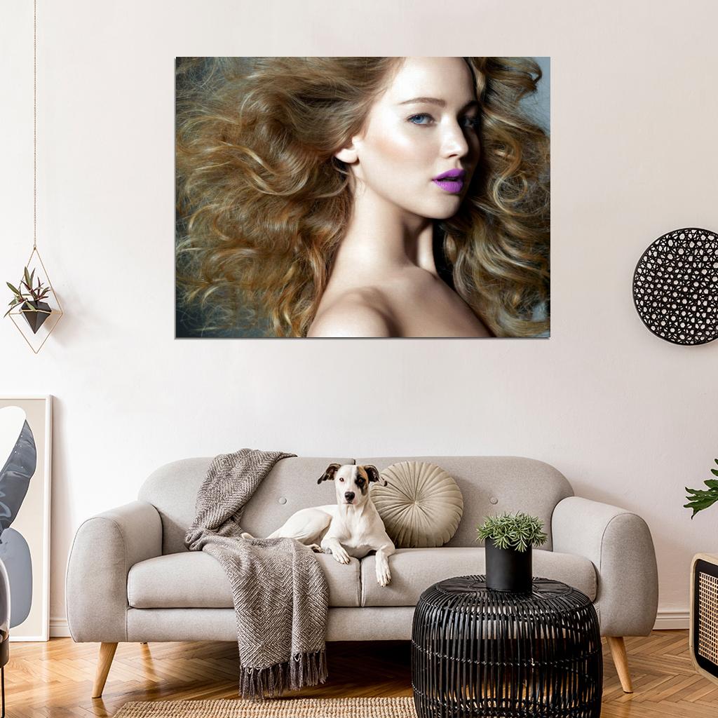 Jennifer Lawrence Beautiful Hot Actress Portrait Wall Art Print Poster