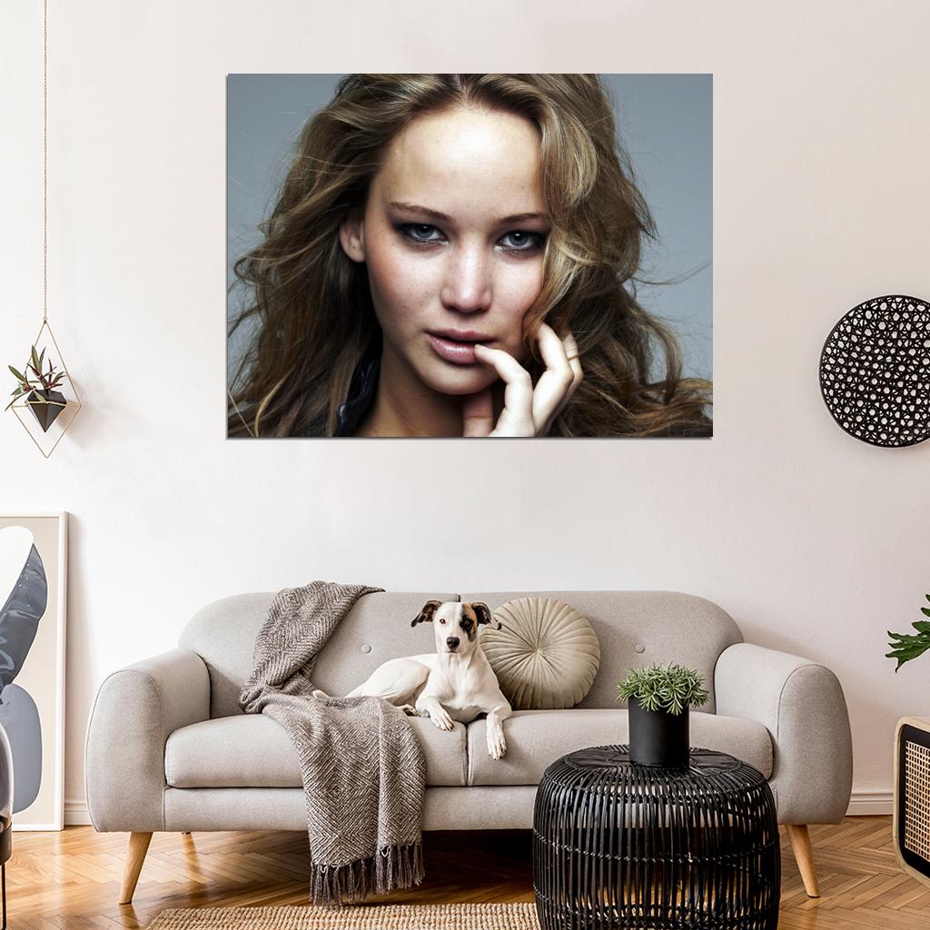Jennifer Lawrence Hot Actress Beautiful Portrait Wall Art Print Poster