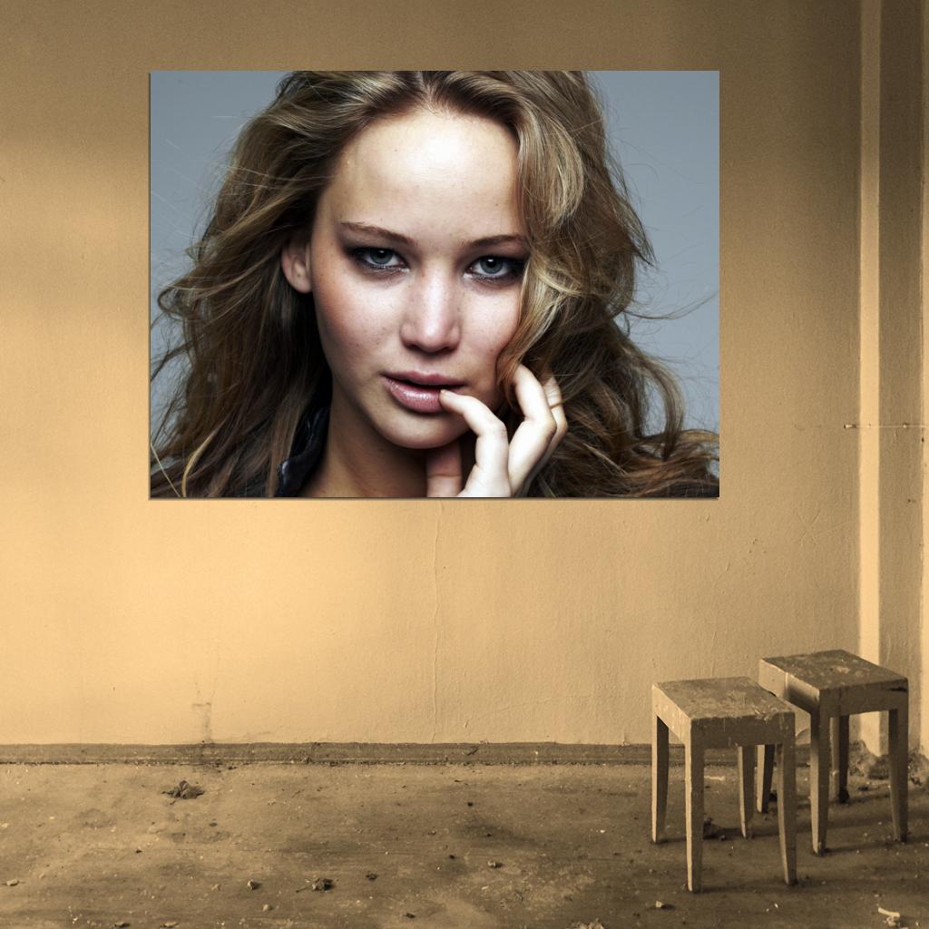 Jennifer Lawrence Hot Actress Beautiful Portrait Wall Art Print Poster