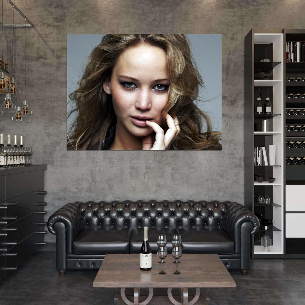 Jennifer Lawrence Hot Actress Beautiful Portrait Wall Art Print Poster