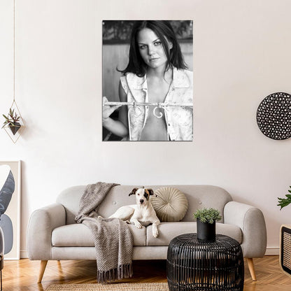 Jennifer Morrison Hot Actress Beautiful Sexy Model BW Wall Art Print Poster