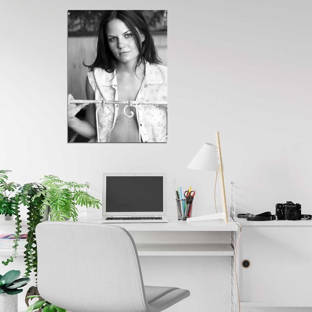 Jennifer Morrison Hot Actress Beautiful Sexy Model BW Wall Art Print Poster