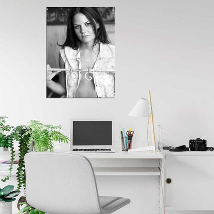 Jennifer Morrison Hot Actress Beautiful Sexy Model BW Wall Art Print Poster
