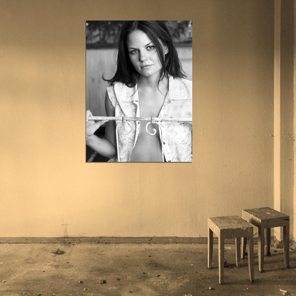 Jennifer Morrison Hot Actress Beautiful Sexy Model BW Wall Art Print Poster