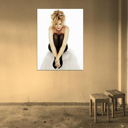 Kim Cattrall Hot Actress Sexy Stocking Wall Art Print Poster