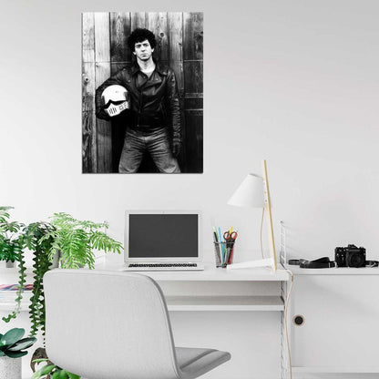 Lou Reed Art Rock Music Singer Black Leather Motorcycle Jacket BW Retro Wall Art Print Poster