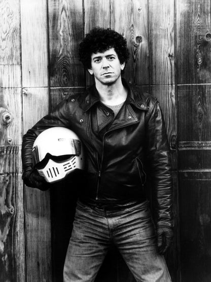 Lou Reed Art Rock Music Singer Black Leather Motorcycle Jacket BW Retro Wall Art Print Poster