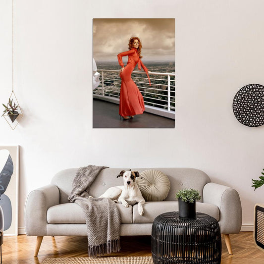 Marcia Cross Hot Actress Sexy Red Dress Wall Art Print Poster