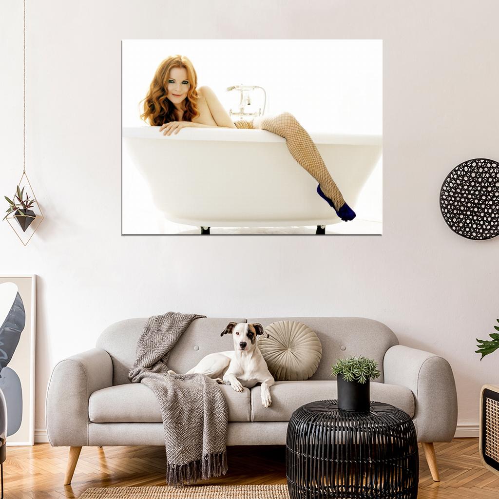 Marcia Cross Hot Actress Sexy Stocking Nude Topless Wall Art Print Poster