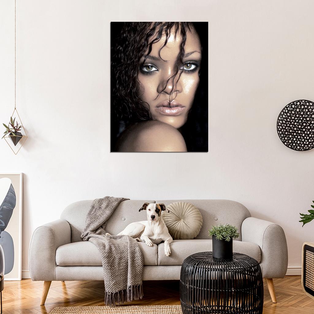 Rihanna Amazing Beautiful Face Portrait Hot Singer Music Wall Art Print Poster