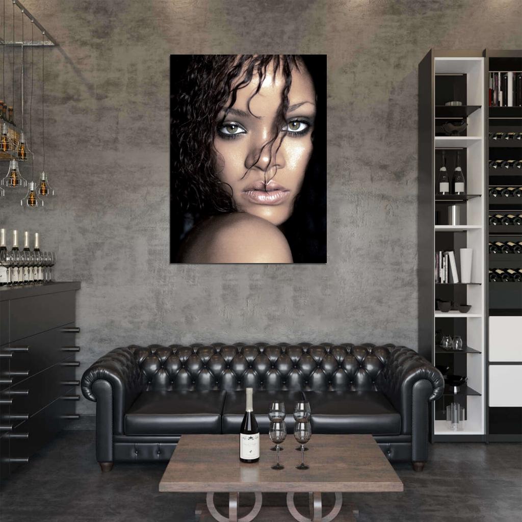 Rihanna Amazing Beautiful Face Portrait Hot Singer Music Wall Art Print Poster