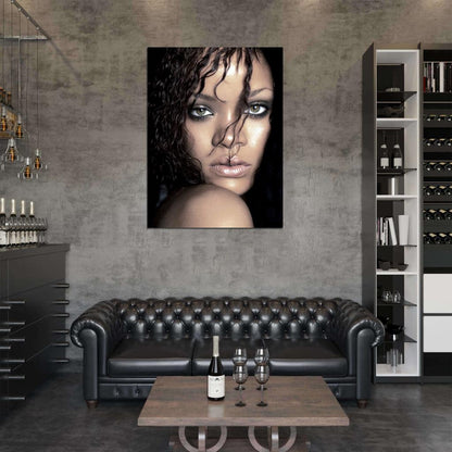 Rihanna Amazing Beautiful Face Portrait Hot Singer Music Wall Art Print Poster