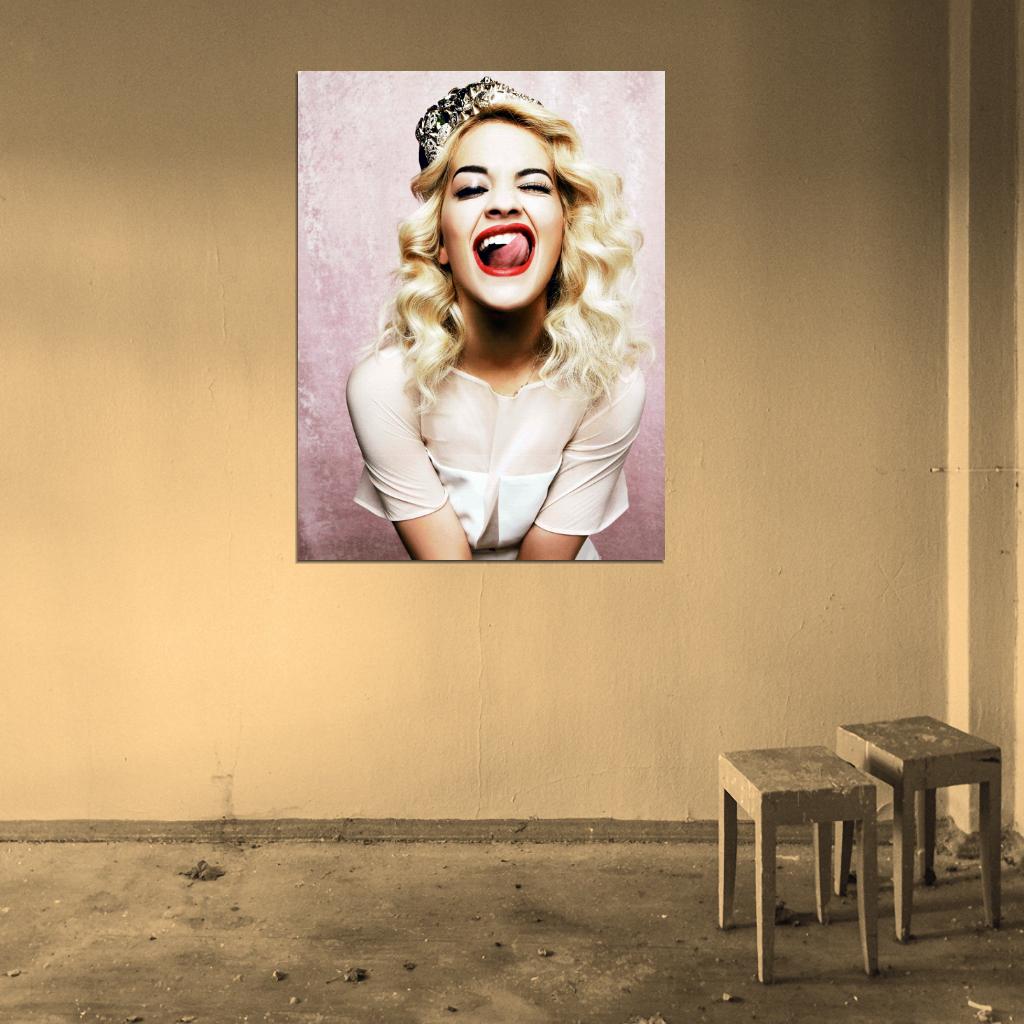 Rita Ora Beautiful Singer Hot Actress Funny Wall Art Print Poster